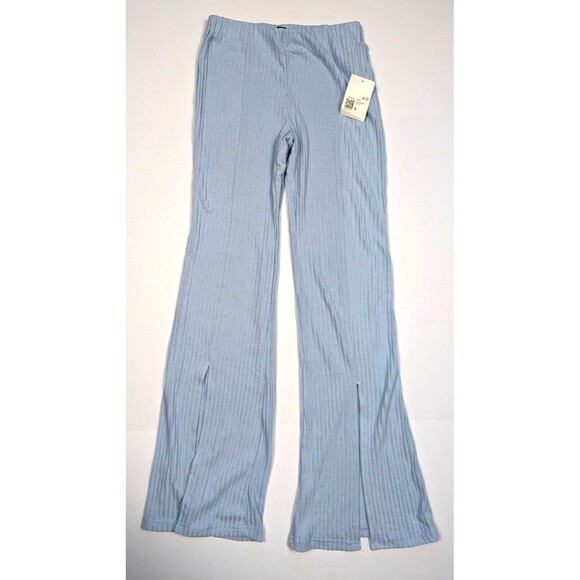 Forever 21 Womens Small Long Knit Sky Blue Pants NWT - Picture 1 of 11